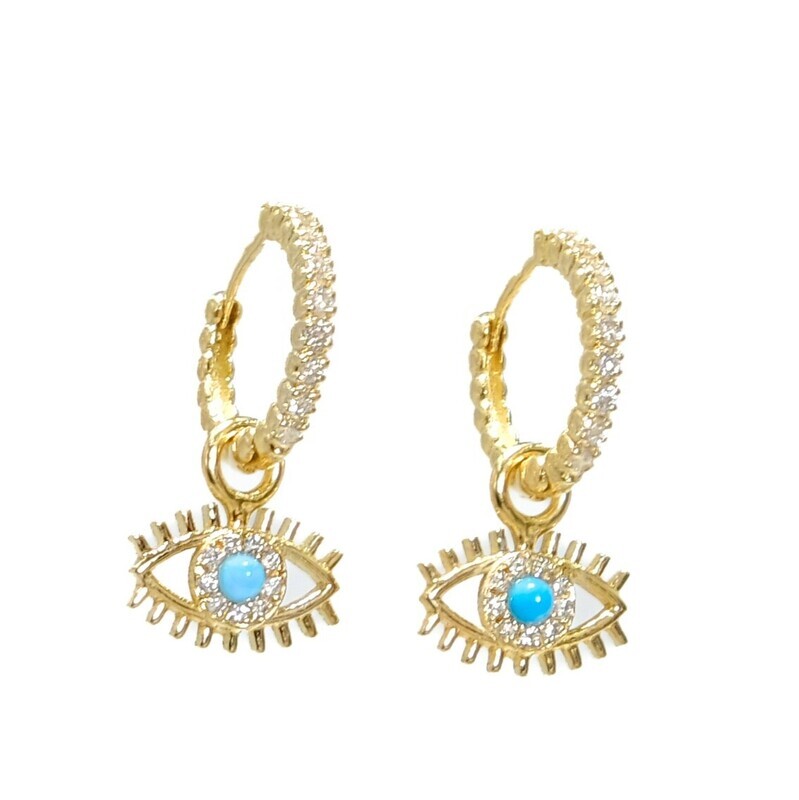 Evil eye hoop earring