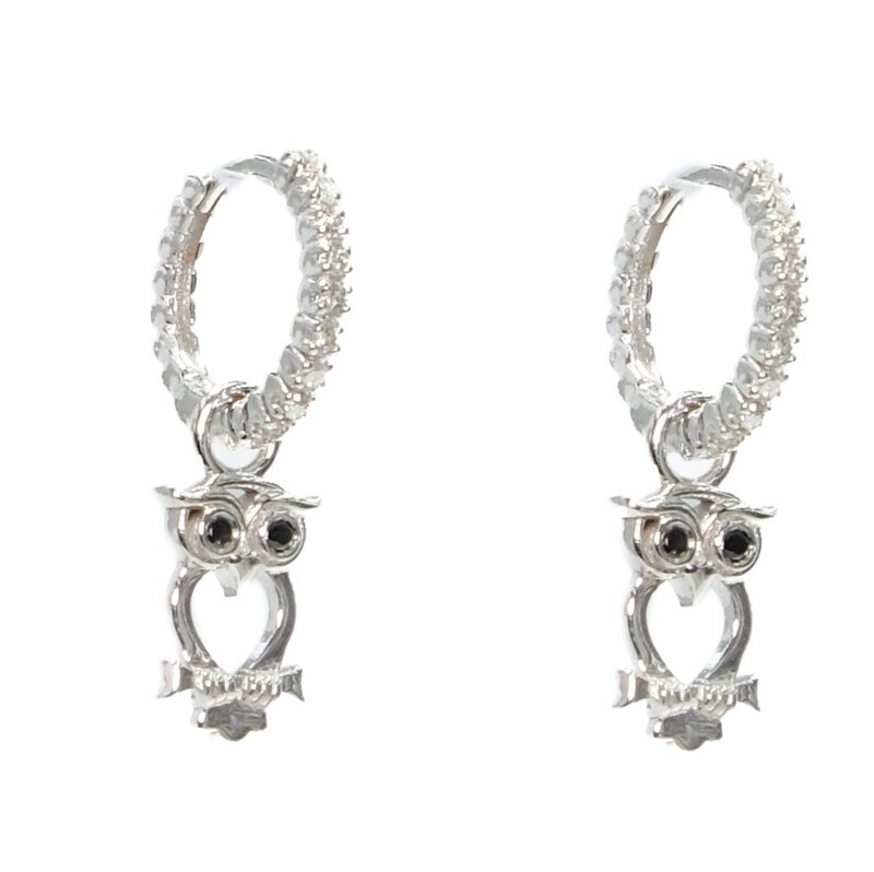 Owl hoops earring
