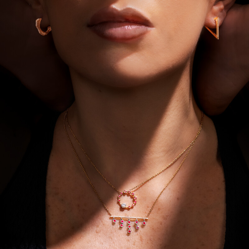 Ruby circle necklace