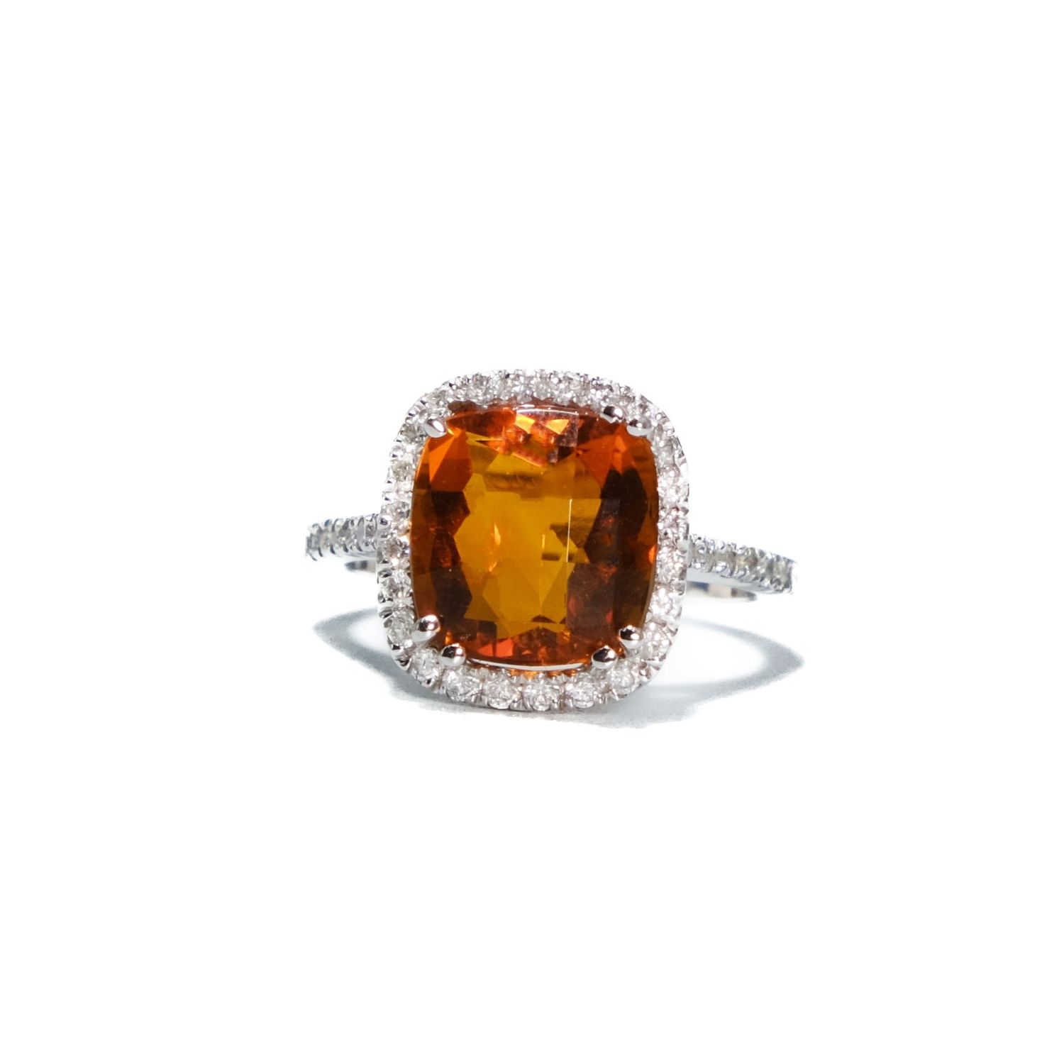 Citrine diamond halo