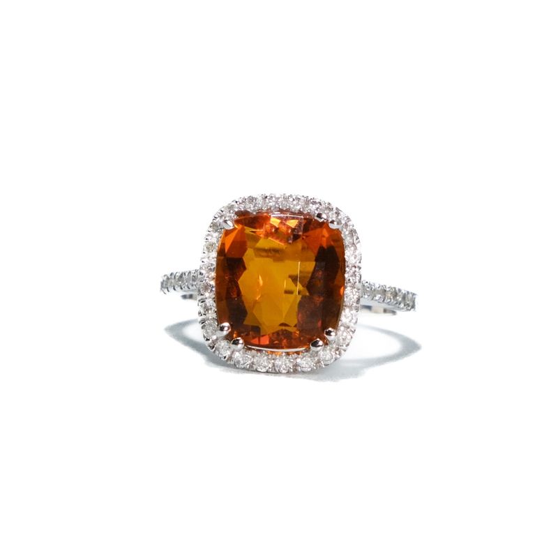 Citrine diamond halo