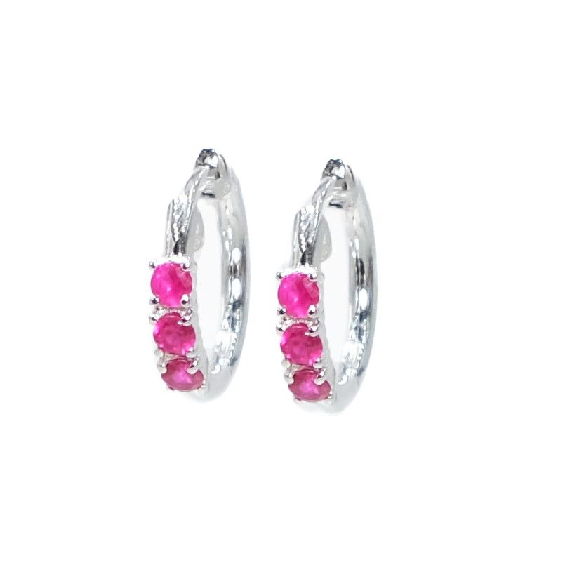 Ruby hoop earrings