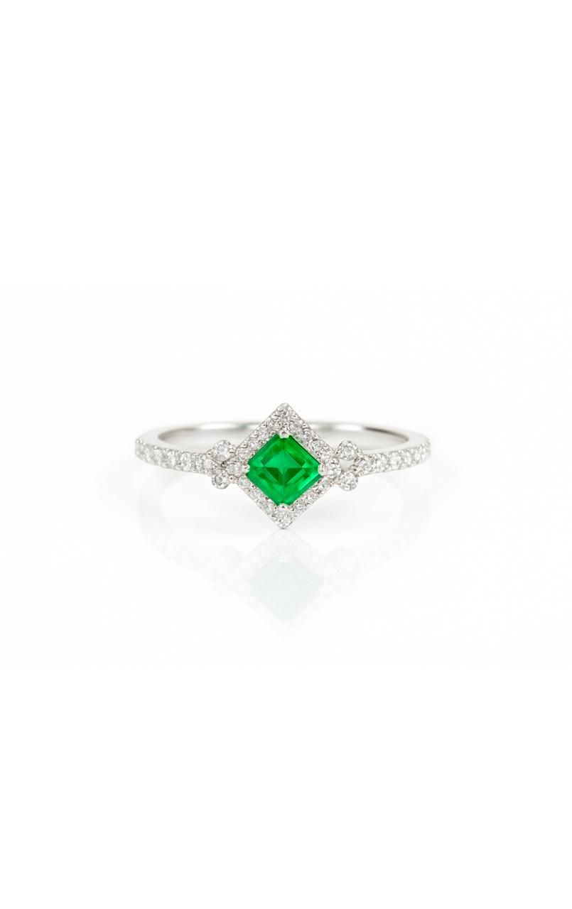 Emerald halo ring