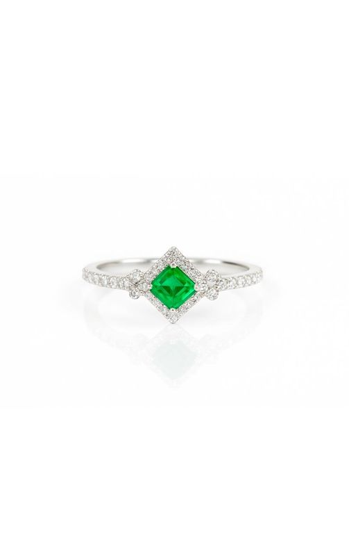 Emerald halo ring