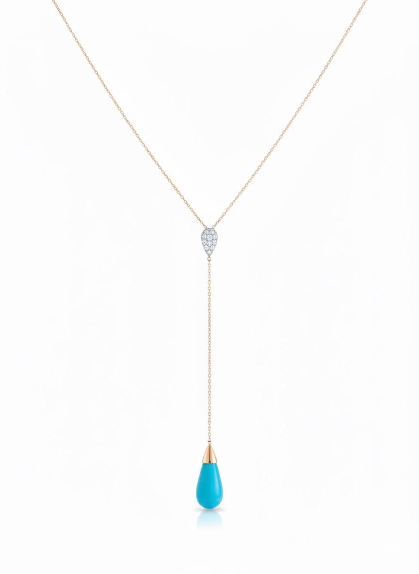 Turquoise tear pendant