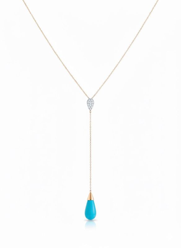 Turquoise tear pendant