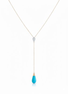 Turquoise tear pendant