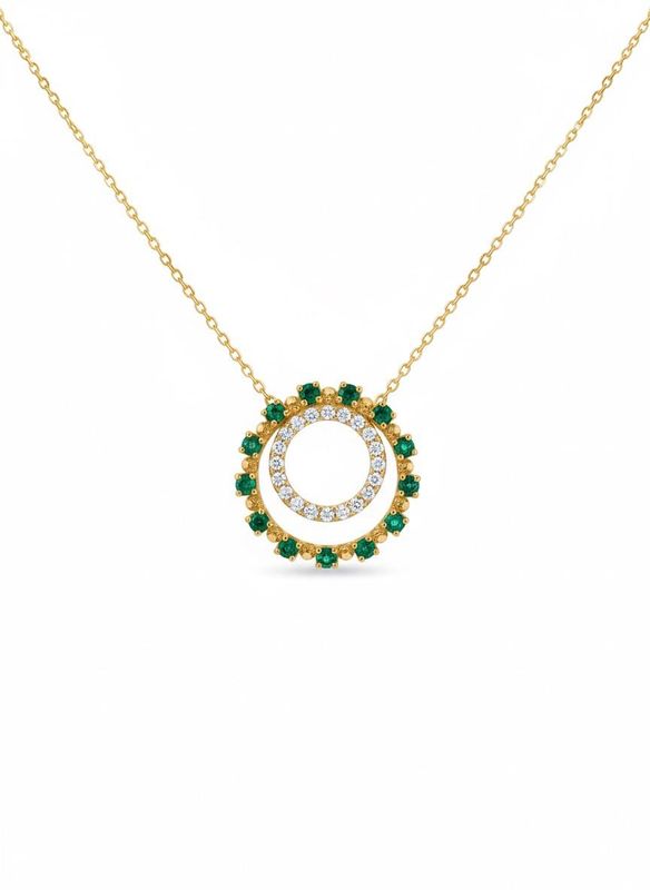 Emerald halo pendant
