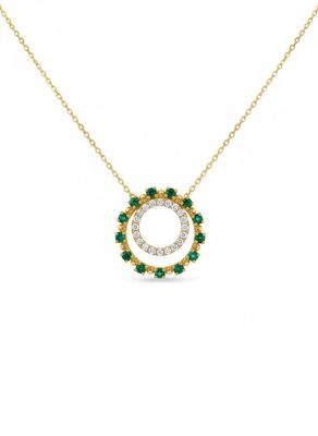 Emerald halo pendant