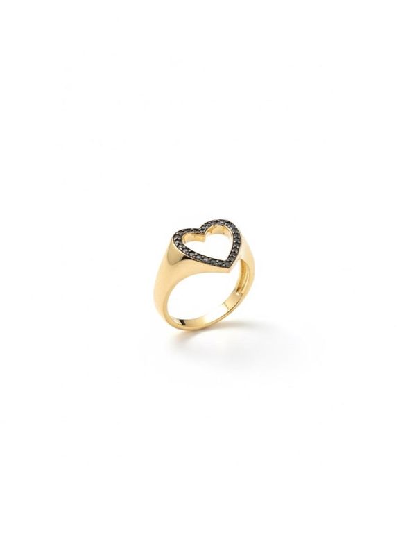 Midnight heart ring