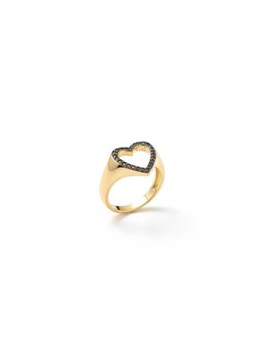 Midnight heart ring