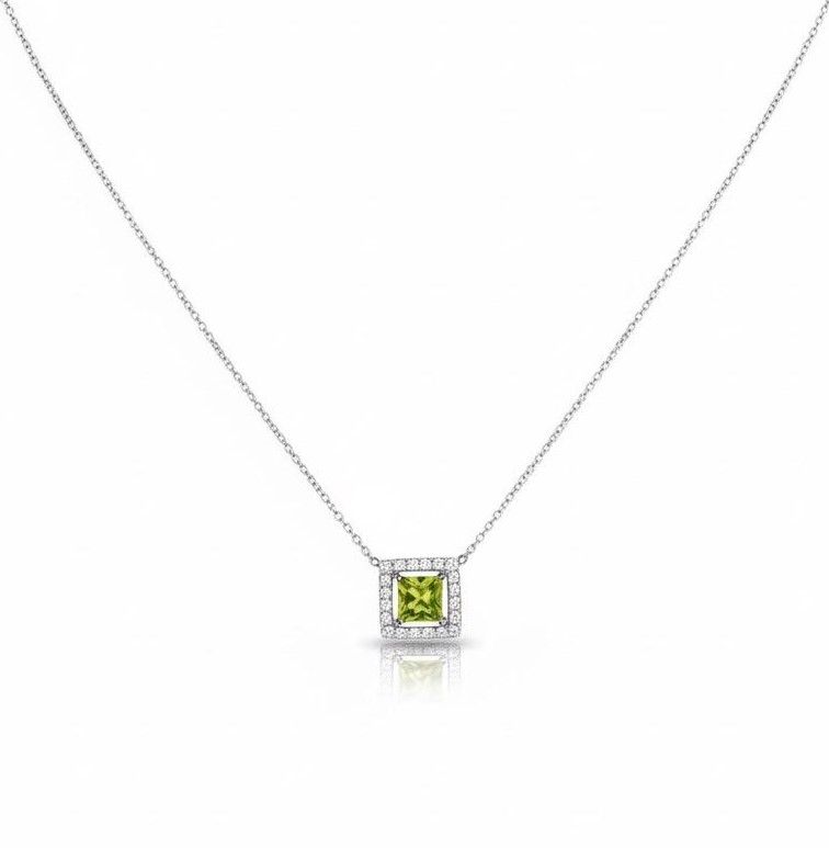 Peridot square pendant