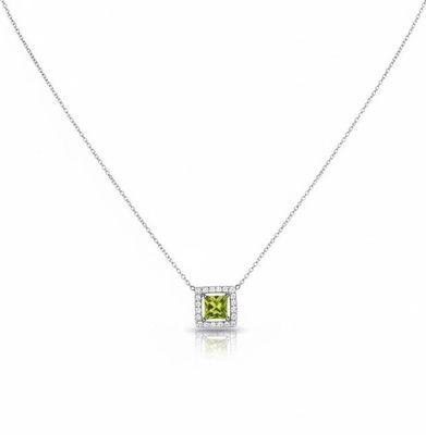 Peridot square pendant