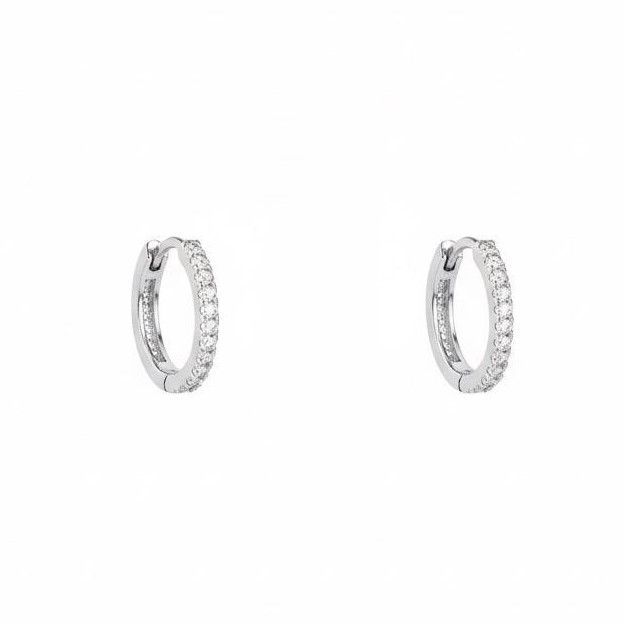 White Hoop Earrings
