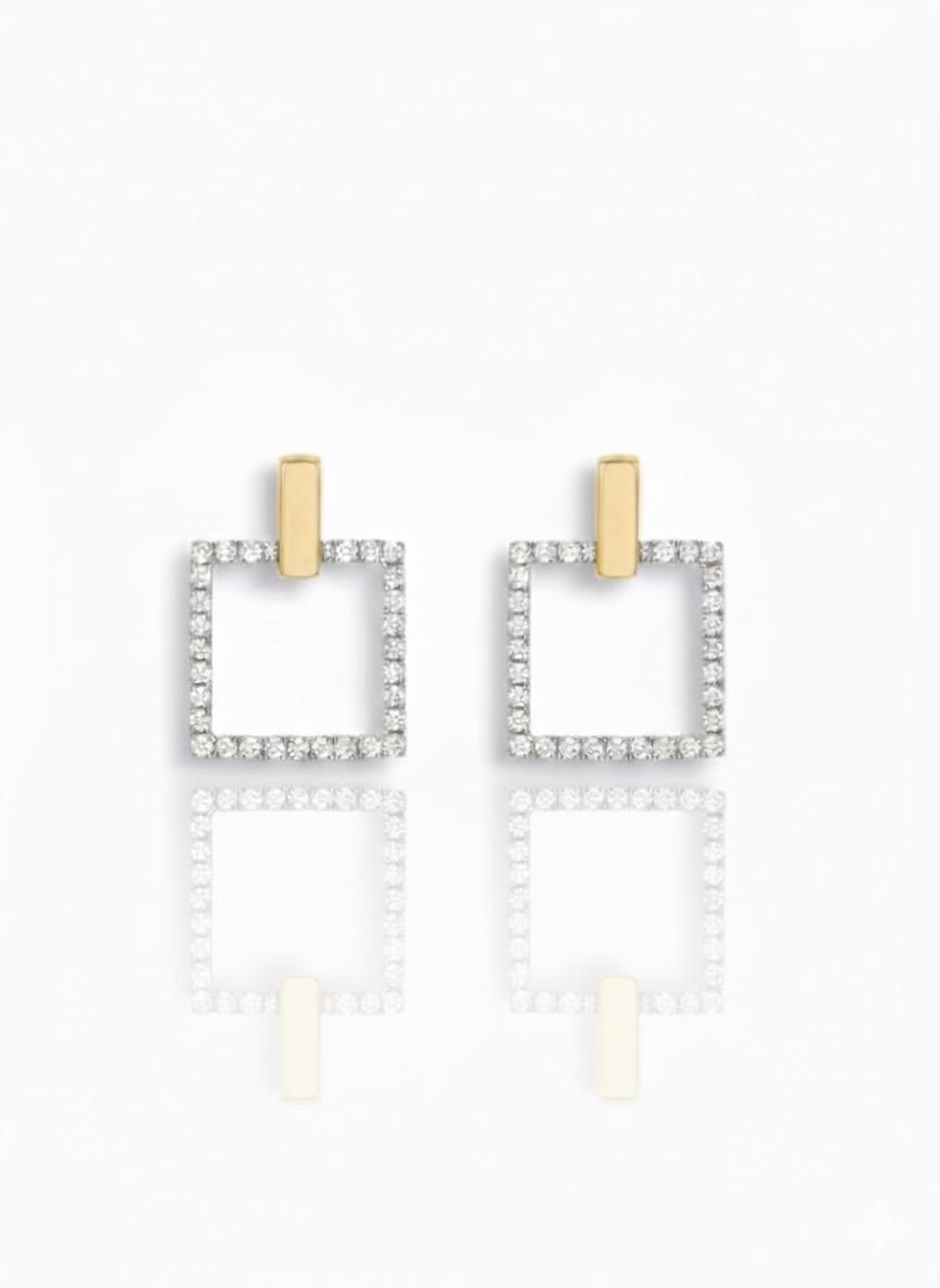 Diamond frame earrings