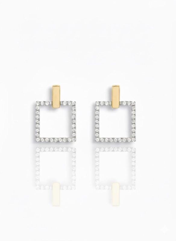 Diamond frame earrings
