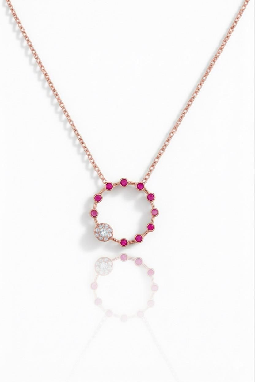Ruby circle necklace