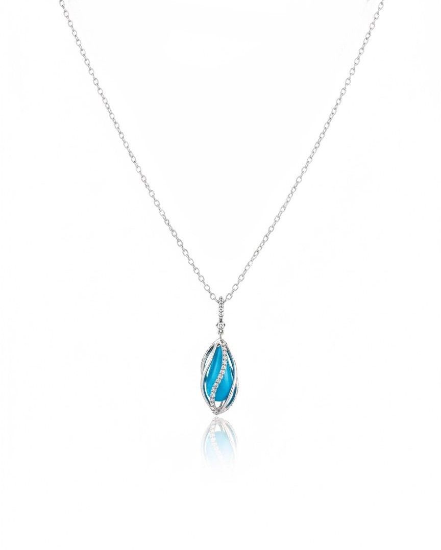 Turquoise oval pendant
