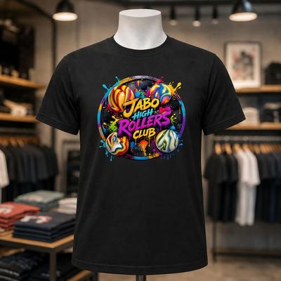 Jabo High Rollers Club Short Sleeve Black Tee Shirt