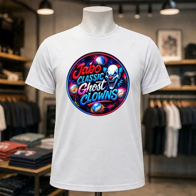 Jabo Classic Ghost Clown Short Sleeve White Tee Shirt