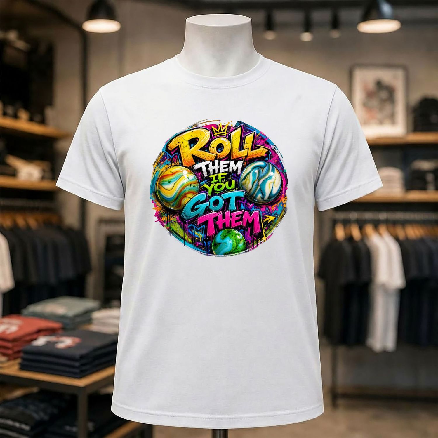 Roll Them If You Got Them Short Sleeve White Tee Shirt
