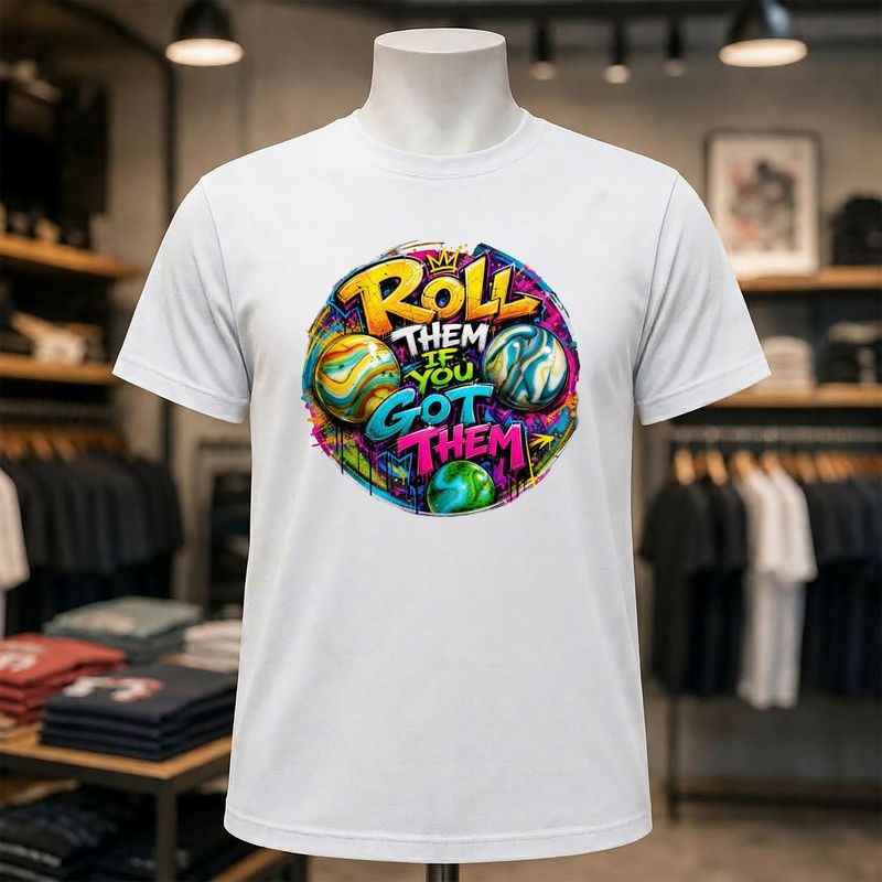 Roll Them If You Got Them Short Sleeve White Tee Shirt