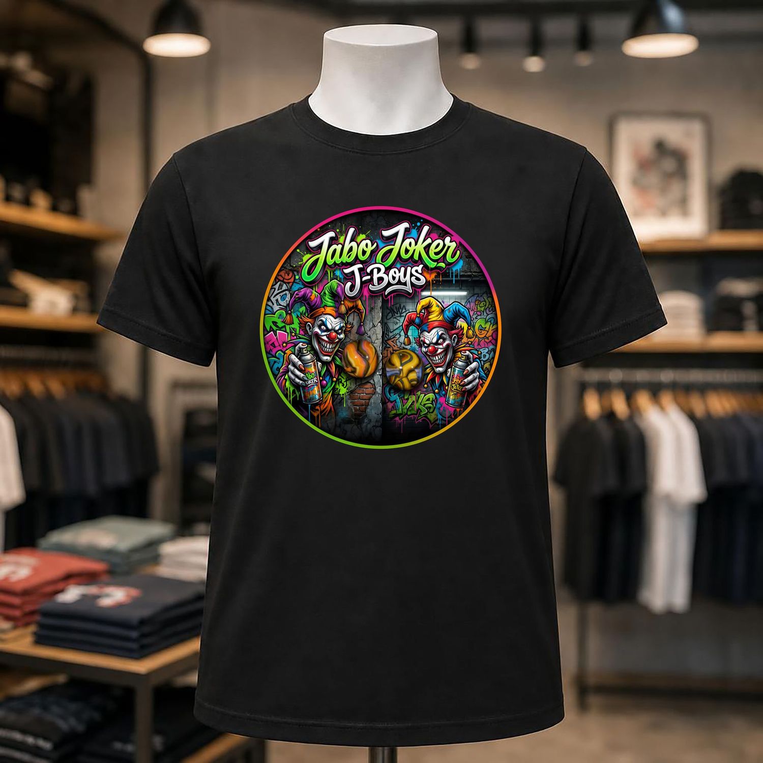 Jabo Joker J-Boy Short Sleeve Black Tee Shirt
