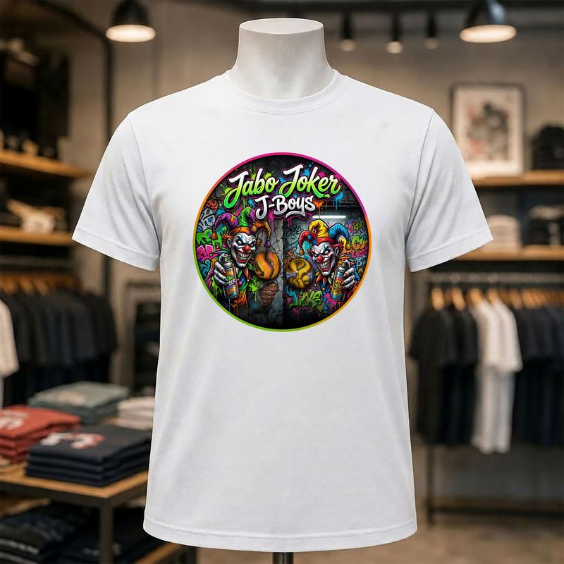 Jabo Joker J-Boy Short Sleeve White Tee Shirt
