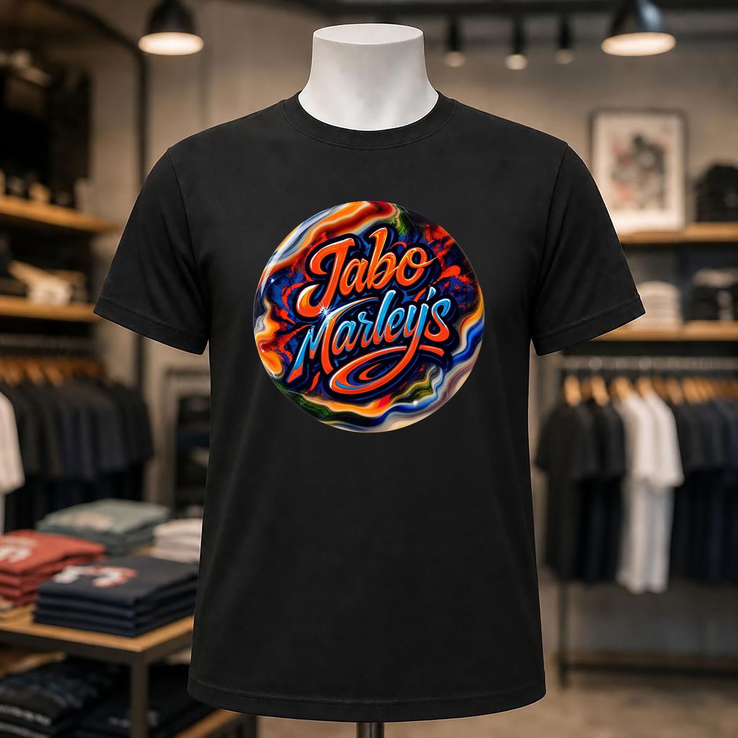 Jabo Marley Short Sleeve Black Tee Shirt