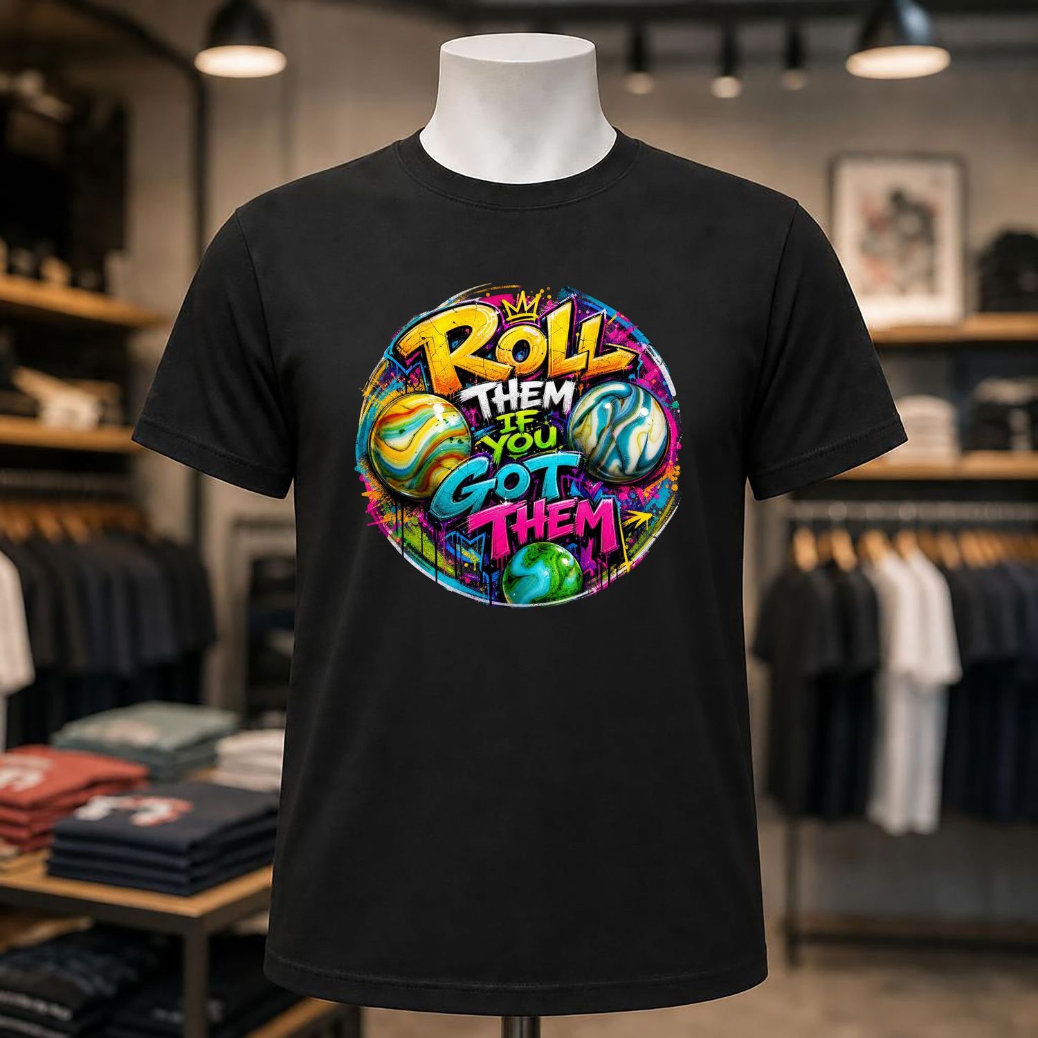 Roll Them If You Got Them Short Sleeve Black Tee Shirt