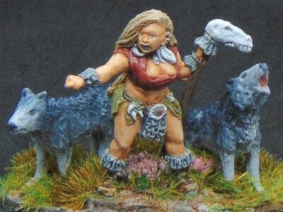 Freyir - Norse Witch with Wolf Guardians