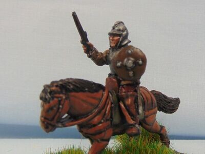 Mounted Reiver in Breastplate & Steel Bonnet with Sword or Dagg (Rider Only)