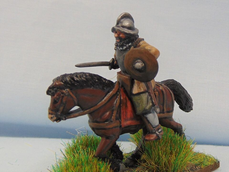 Mounted Reiver in Breastplate & Steel Bonnet with Choice of Weapons (Rider Only)