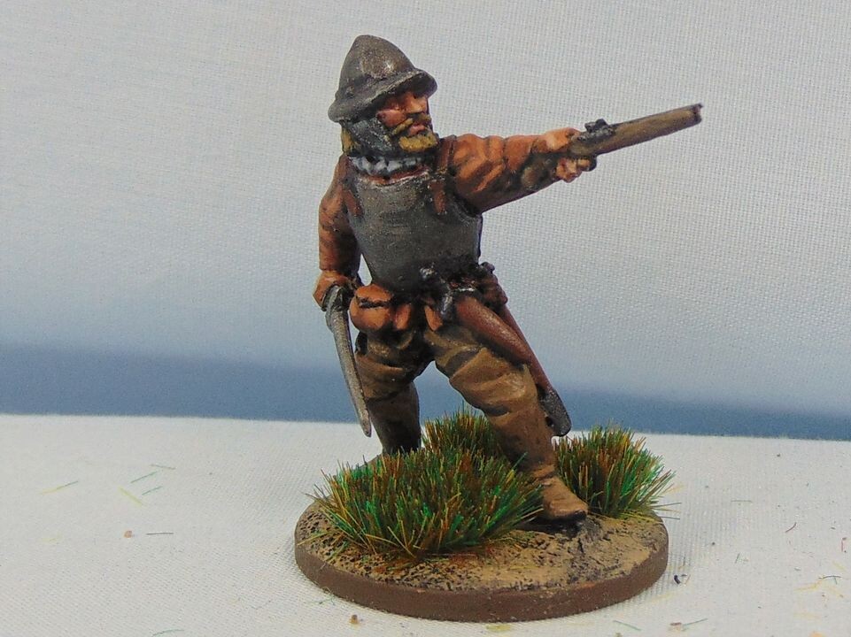Dismounted Reiver in Breastplate & Steel Bonnet, with Dagg and Sword or Lang Spear