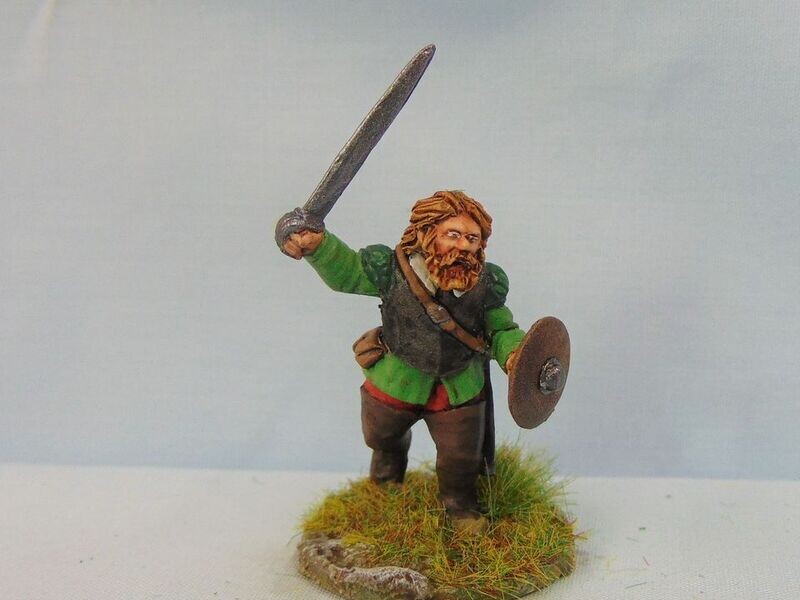 Dismounted Veteran Reiver, or Broken Man, with Sword & Shield