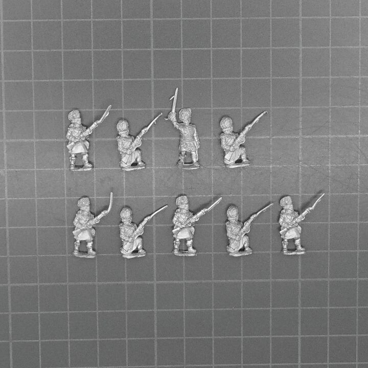 Essex Miniatures, Napoleonic: British Highland Infantry Flank Company with Officer