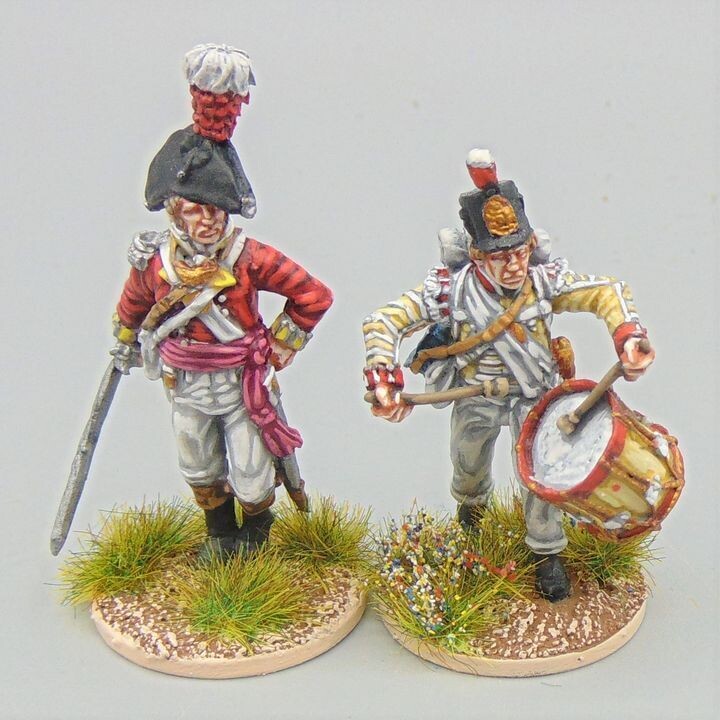 Grade C - Perry Miniatures - Napoleonic - British Infantry Officer & Drummer