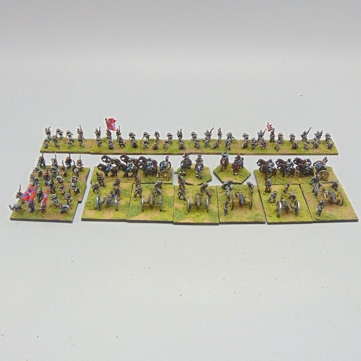 Grade D, Pendraken Miniatures - ACW, Confederate Infantry, Artillery & Command