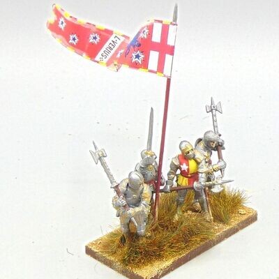 Grade D - Perry Miniatures - WOTR - Dismounted Men at Arms Command Group