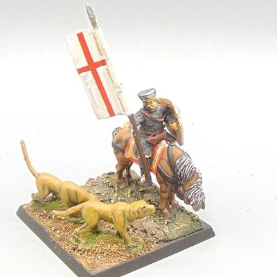 Grade C - Essex Miniatures - Early Medieval - Mounted Knight with Dogs