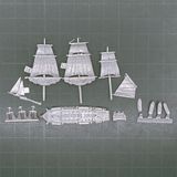 1:1200, GHQ Models, Napoleonic Naval: British 64 Gun Ship of the Line