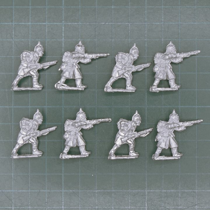 Wargames Foundry, FPW: Prussian Infantry in Pickelhaubes & Greatcoats, Loading & Firing