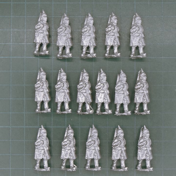 Wargames Foundry, FPW: Prussian Infantry in Pickelhaubes & Greatcoats, Marching