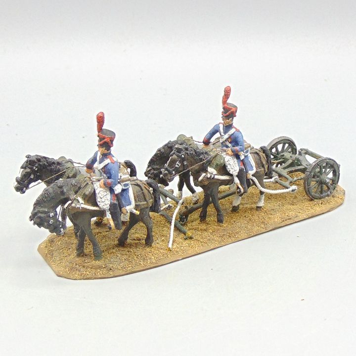 Grade D - Hinchliffe Figures - Napoleonic - French Line Foot Artillery Limber, Team & Drivers