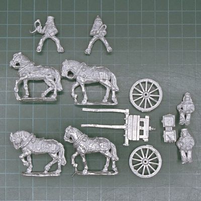 Wargames Foundry, Indian Mutiny: British Royal Artillery Limber, Team & Drivers