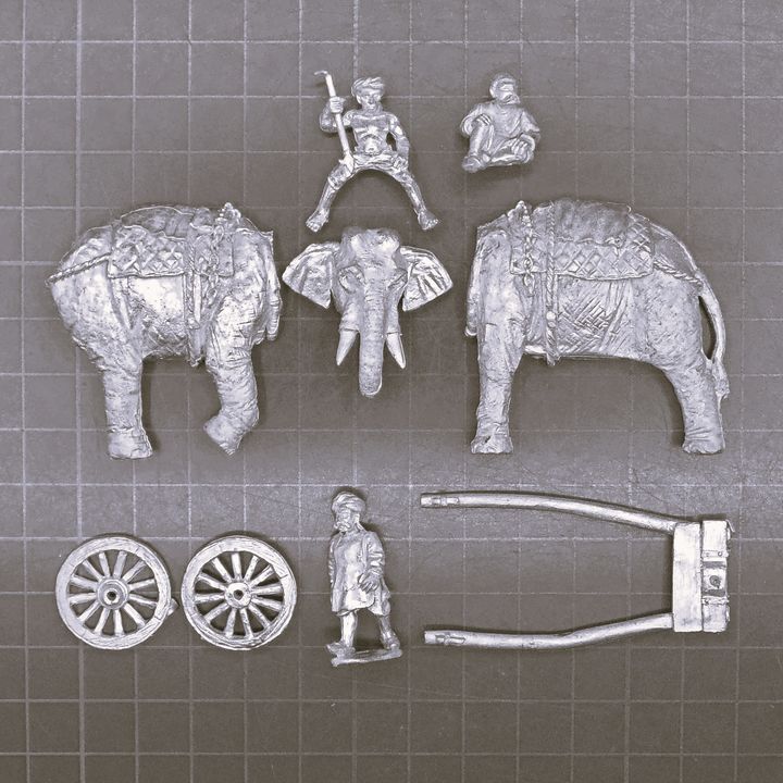 Wargames Foundry, Indian Mutiny: Artillery Limber & Draught Elephant