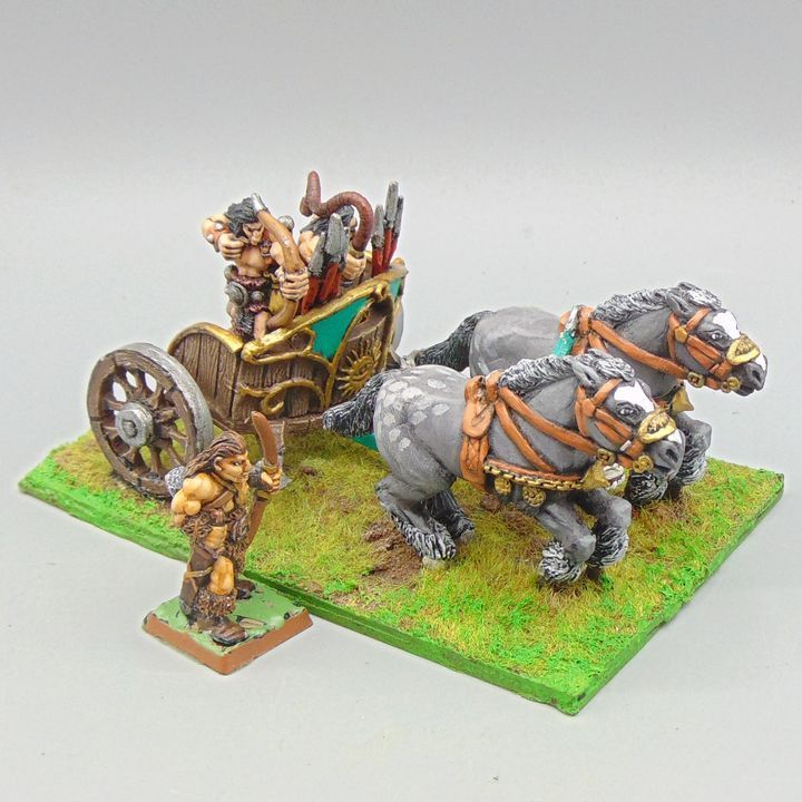 Grade C - Unidentified Manufacturer - Barbarian Chariot with Archers