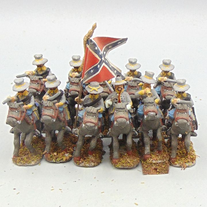 Grade E - Minifigs - ACW -  Confederate Cavalry Unit