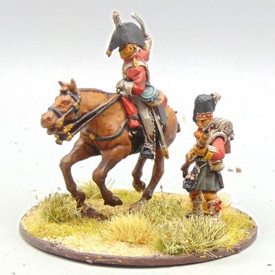 Grade E - Warlord Games - Napoleonic -  British Heavy Dragoon Officer with Highland Infantryman