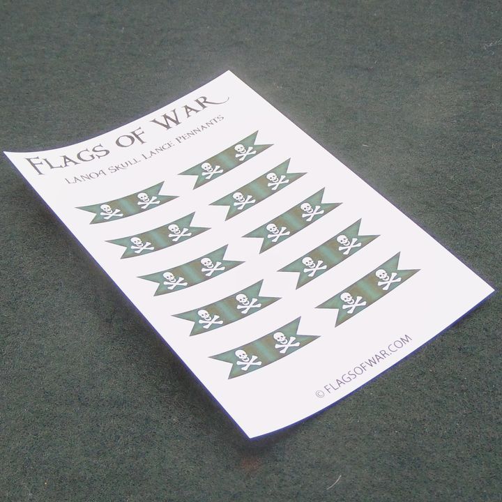 28mm, Flags of War, Napoleonic-C20th: Lance Pennants - Skull & Crossbones
